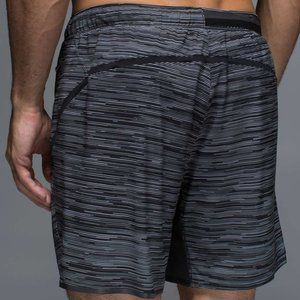 Lululemon Men's 7" Surge Linerless Shorts (Less Space Black Grey)